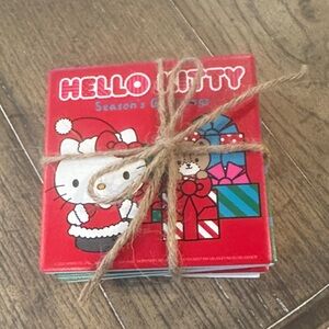 Hello Kitty Holiday Coasters Seasons Greetings set NWT